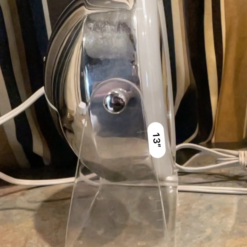 Vintage 70’s Chrome Jerdon Lighted Vanity Mirror With Magnification Lucite Base